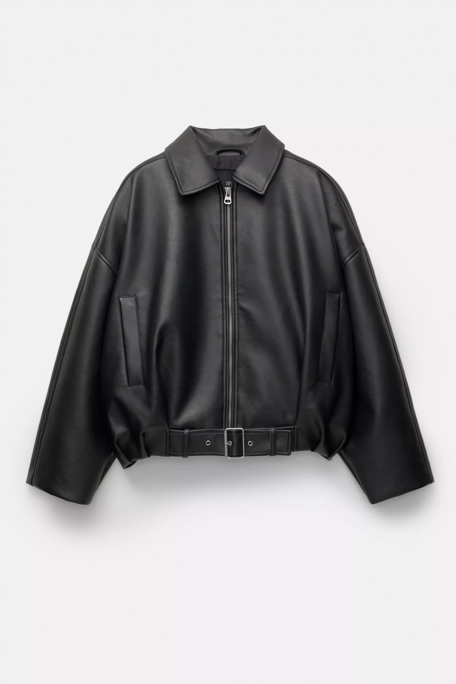 Faux leather bomber jacket - Noir