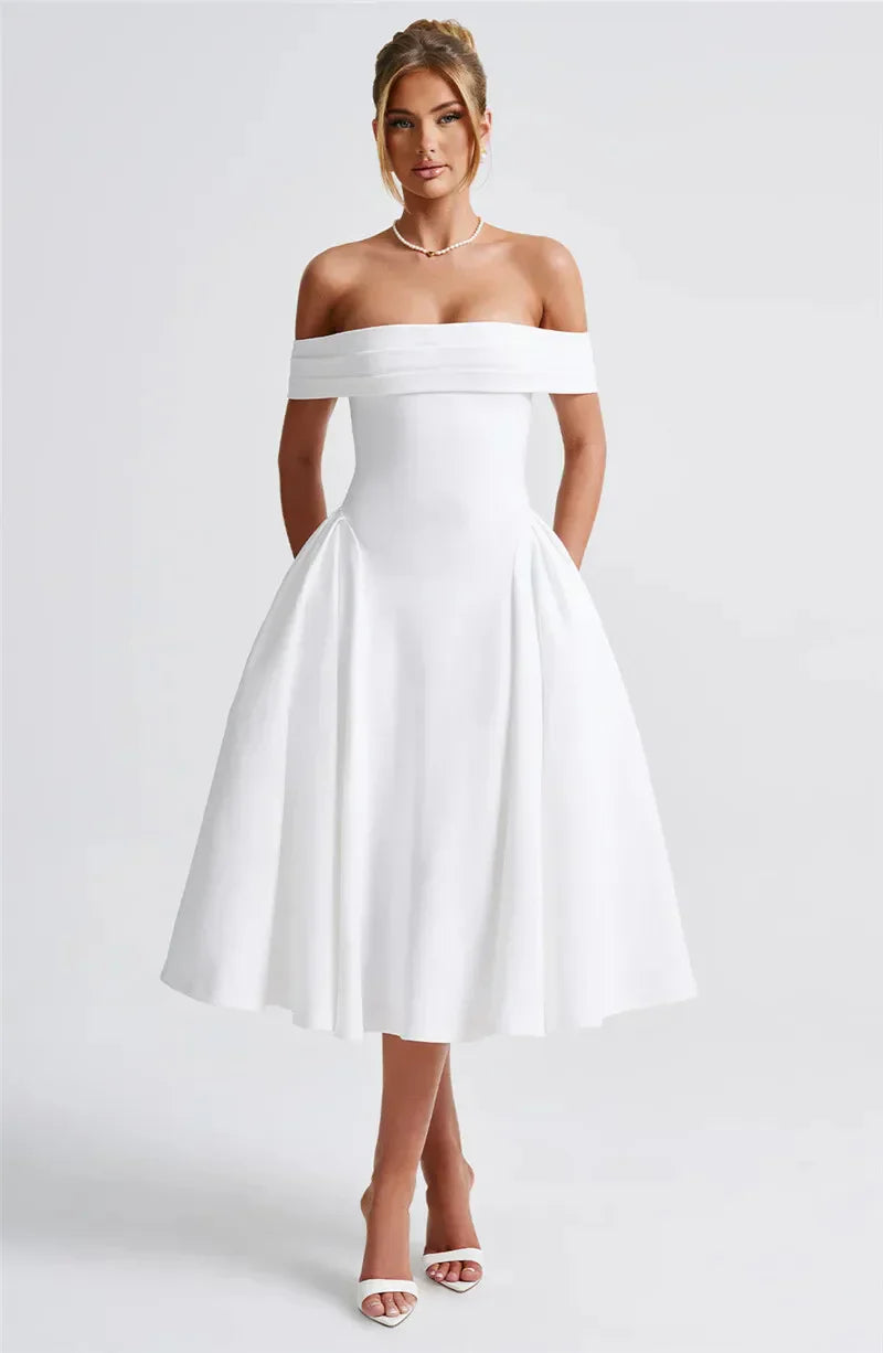 BENNET MIDI DRESS - WHITE