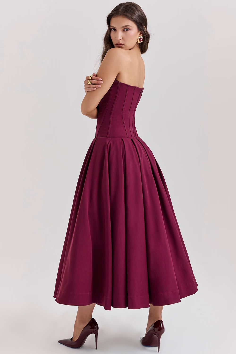 ZARIA MAXI DRESS - WINE