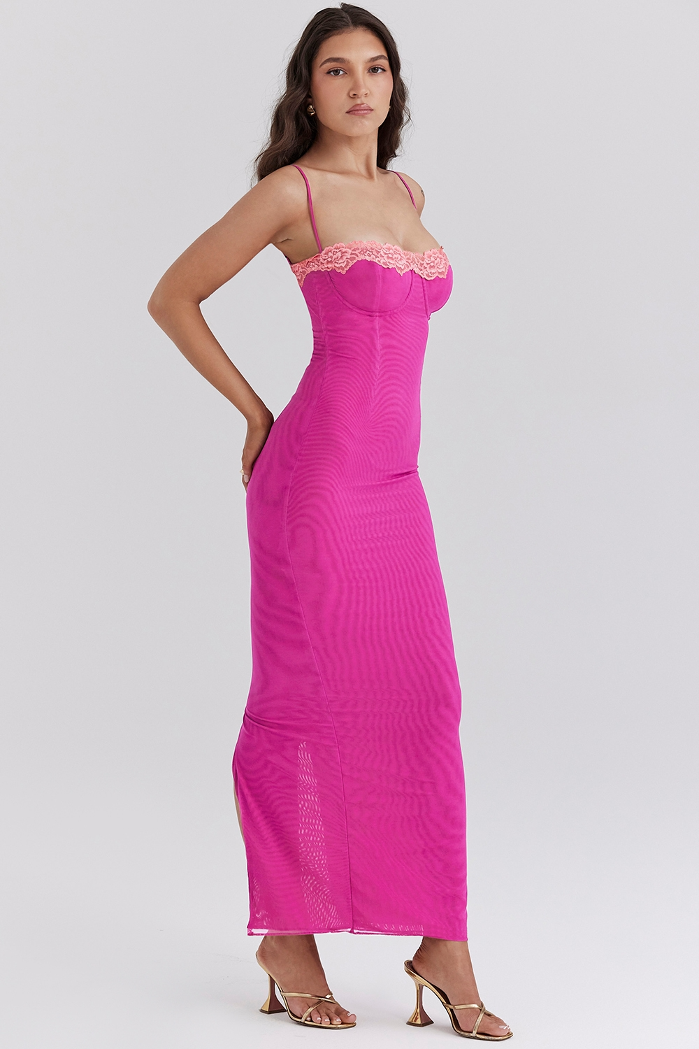 ARIELA MAXI DRESS - RASPBERRY LACE