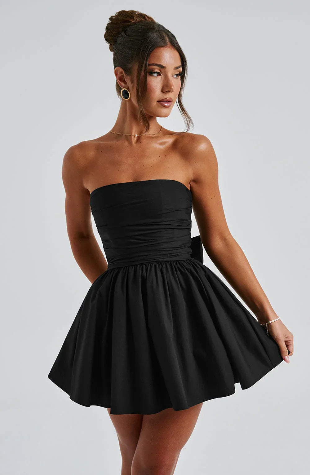 Luna Glow Mini Dress - Black